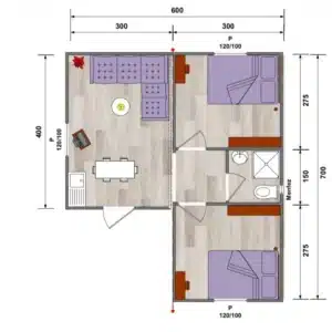 l birlesim konteyner ev ici